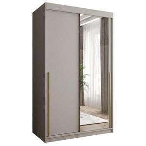 Home Collective SKŘÍŇ S POSUVNÝMI DVEŘMI se zrcadlem, šířka 120 cm, kašmírová se zlatým úchytem obraz