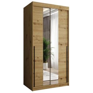 Home Collective SKŘÍŇ S POSUVNÝMI DVEŘMI se zrcadlem, šířka 100 cm, Artisan s černým úchytem obraz