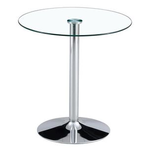 STILVORA BAROVÝ stůl Stříbrný ze skla s moderním minimalistickým designem do kuchyně a jídelny, 85×85×76 cm obraz