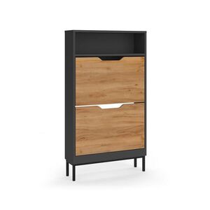 Vicco BOTNÍK NA BOTY Luca, Antracit/Zlatý mocný dub, 59 x 105.5 cm se 2 výklopnými přihrádkami obraz