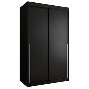 Home Collective ŠATNÍ SKŘÍŇ S POSUVNÝMI DVEŘMI 120 cm šířka, černá se stříbrným úchytem obraz