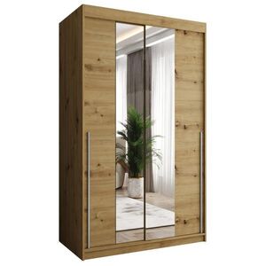 Home Collective SKŘÍŇ S POSUVNÝMI DVEŘMI se zrcadlem, šířka 120 cm, Artisan se stříbrným úchytem obraz