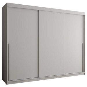 Home Collective ŠATNÍ SKŘÍŇ S POSUVNÝMI DVEŘMI 250 cm šířka, bílá se stříbrným úchytem obraz