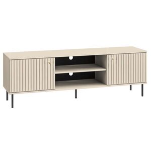 Selsey TV stolek Caletto béžový s lamelovou strukturou 160/53/40 cm obraz