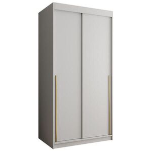 Home Collective ŠATNÍ SKŘÍŇ S POSUVNÝMI DVEŘMI 100 cm šířka, bílá se zlatým úchytem obraz