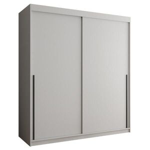 Home Collective ŠATNÍ SKŘÍŇ S POSUVNÝMI DVEŘMI 180 cm šířka, bílá s černým úchytem obraz