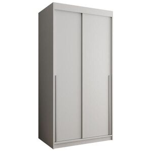 Home Collective ŠATNÍ SKŘÍŇ S POSUVNÝMI DVEŘMI 100 cm šířka, bílá se stříbrným úchytem obraz