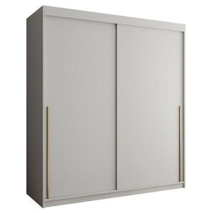 Home Collective ŠATNÍ SKŘÍŇ S POSUVNÝMI DVEŘMI 180 cm šířka, bílá se zlatým úchytem obraz