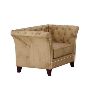 S-Style CHESTERFIELD KŘESLO Fusion z béžového sametu obraz