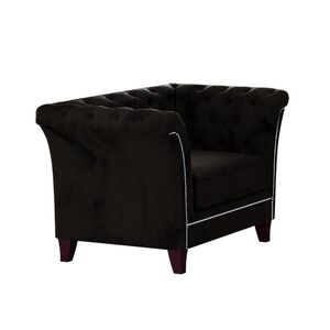 S-Style CHESTERFIELD KŘESLO Fusion z černého sametu obraz