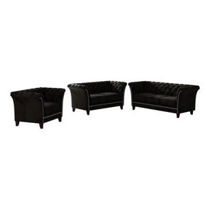 S-Style CHESTERFIELD SEDACÍ SOUPRAVA 3+2+1 Fusion z černého sametu obraz