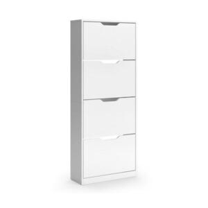 Vicco BOTNÍK NA BOTY Luca, Bílá, 59 x 146 cm se 4 výklopnými přihrádkami obraz