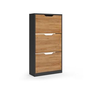 Vicco BOTNÍK NA BOTY Luca, Antracit/Zlatý mocný dub, 59 x 111.5 cm se 3 skládacími přihrádkami obraz
