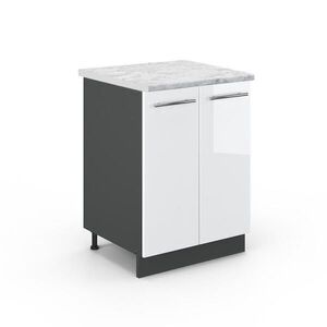 Vicco SPODNÍ SKŘÍŇKA KUCHYŇSKÉ LINKY Fame-Line Bílá vysoký lesk 60 cm , PD Mramor obraz