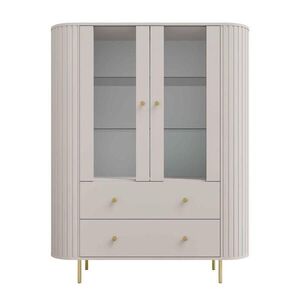 MASSENO VITRÍNA BOLLA 123/155/42, 3 cm Odstíny béžové obraz