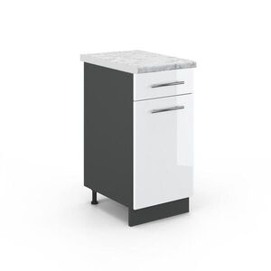 Vicco SPODNÍ SKŘÍŇKA KUCHYŇSKÉ LINKY Fame-Line Bílá vysoký lesk 40 cm , PD Mramor obraz