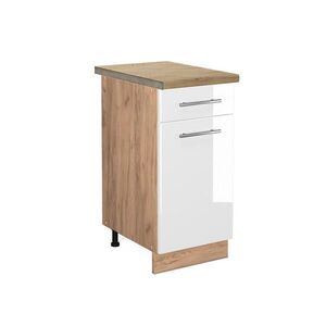 Vicco SPODNÍ SKŘÍŇKA KUCHYŇSKÉ LINKY Fame-Line Bílá vysoký lesk 40 cm , PD Dub obraz
