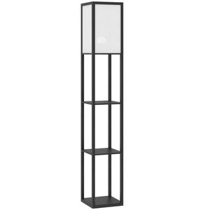 HOMCOM STOJACÍ lampa z MDF, černá a bílá obraz