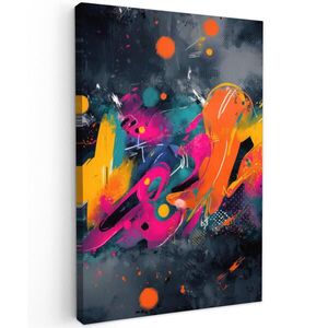 MuchoWow OBRAZ NA PLÁTNĚ Abstraktní - Graffiti - Barevné - Stříkající barva 80x120 cm obraz