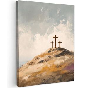 MuchoWow OBRAZ NA PLÁTNĚ Hills - Abstrakt - Křesťanství - Cross 30x40 cm obraz