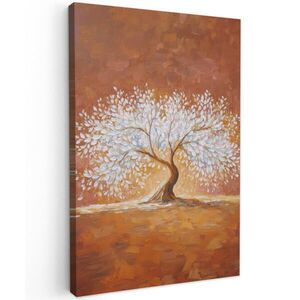MuchoWow OBRAZ NA PLÁTNĚ Abstraktní - Strom - Bílý - Listy 40x60 cm obraz