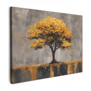 MuchoWow OBRAZ NA PLÁTNĚ Strom - listy - zlaté - abstraktní 40x30 cm obraz