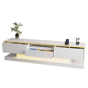 FLIEKS KOMODA POD TELEVIZI 180 cm Lesk LED 3 Zásuvky obraz
