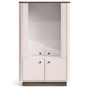 Selsey VITRÍNA Vilavio 4dveřová kašmírově šedá / dekor dubu 92 cm obraz