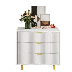 STILVORA KUCHYŇSKÁ SKŘÍŇ v bílé barvě se 3 zásuvkami a moderním designem, do obývacího pokoje, 80 × 40 × 72 cm obraz