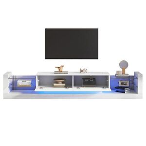 FLIEKS KOMODA POD TELEVIZI 181 cm LED Bílá Sklo 70 79 Zoll obraz