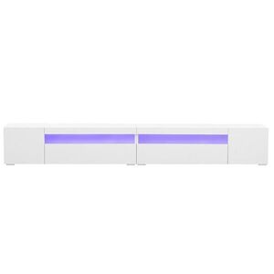 FLIEKS KOMODA POD TELEVIZI 240 cm Bílá LED Lesklý Panel obraz