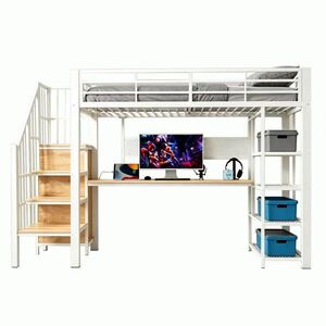 FLIEKS VYVÝŠENÁ POSTEL 90x200cm Stůl LED Zásuvka Bílá obraz