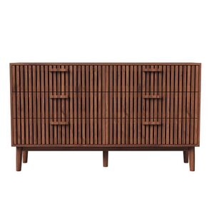 SHOPENTRA PŘÍBORNÍK v ořechové povrchové úpravě se 6 zásuvkami a čelem ve stylu Art Deco obraz