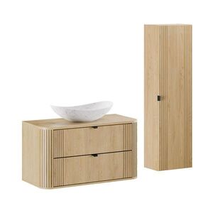 Petits-meubles KOUPELNOVÝ NÁBYTEK 100.4cm Mila 2er-Set Světlý dub obraz