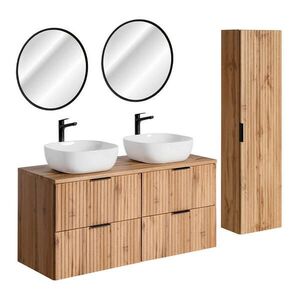 Petits-meubles KOUPELNOVÝ NÁBYTEK 120.8cm Adriel 2er-Set Dubové dřevo obraz