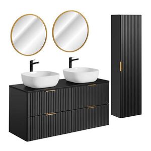 Petits-meubles KOUPELNOVÝ NÁBYTEK 120.8cm Adriel 2er-Set Matná černá obraz
