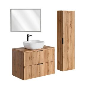 Petits-meubles KOUPELNOVÝ NÁBYTEK 80.6cm Adriel 2er-Set Dubové dřevo obraz