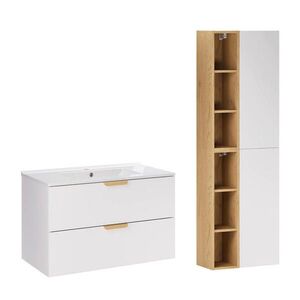 Petits-meubles KOUPELNOVÝ NÁBYTEK 81cm Oria 2er-Set Bílá obraz