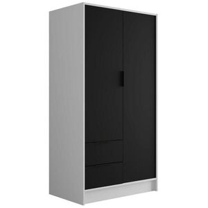 ALTDECOR ŠATNÍ SKŘÍŇ s křídlovými dveřmi KOLIN 100 x 200 cm, bílá / černá obraz