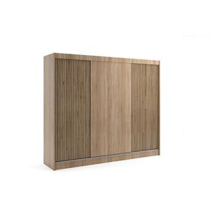 ALTDECOR ŠATNÍ SKŘÍŇ VILAN s lamelami/LED – 250 cm – Sonoma dub | barvy dubu obraz