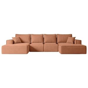 ALTDECOR SEDACÍ SOUPRAVA s funkcí lůžka a úložným prostorem pod postelí SIERRA-U-S – 349 x 161 x 87 cm, meruňkový velur obraz