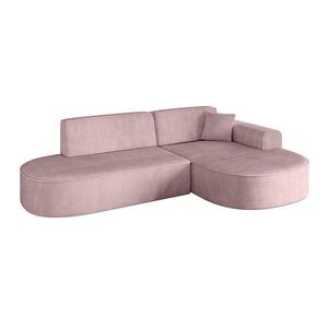 ALTDECOR ROHOVÁ SEDACÍ SOUPRAVA s otomanem vpravo MARI-L1 – 243 x 171 x 79 cm, růžový manšestr obraz