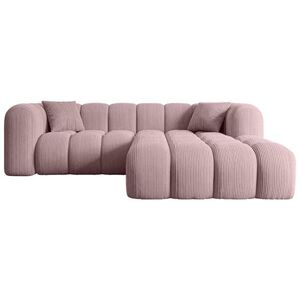 ALTDECOR ROHOVÁ SEDACÍ SOUPRAVA s otomanem vpravo OLEA-L1 – 231 × 173 × 74 cm, růžová obraz