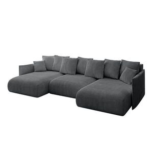 ALTDECOR SEDACÍ SOUPRAVA s funkcí lůžka a úložným prostorem pod postelí ONESK-U 317x177x72 tmavě šedá manšestr obraz