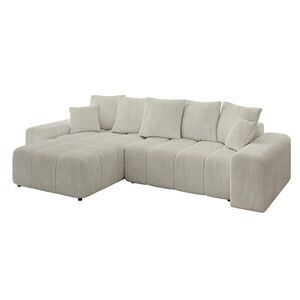 ALTDECOR ROHOVÁ SEDAČKA, otoman vlevo ENIL-L 297x189x68 krémový manšestr obraz