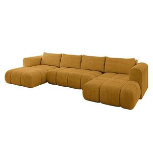 ALTDECOR SEDACÍ SOUPRAVA CLOUD-U 405x185x90 hořčicově žlutý manšestr obraz