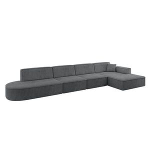 ALTDECOR ROHOVÁ SEDACÍ SOUPRAVA s otomanem vpravo IREA-L3-v4 – 412 × 165 × 77 cm tmavě šedá obraz