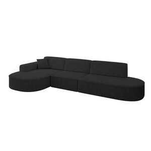 ALTDECOR ROHOVÁ SEDACÍ SOUPRAVA s otomanem vlevo MARI-L2 – 328 × 171 × 79 cm, černá látka obraz