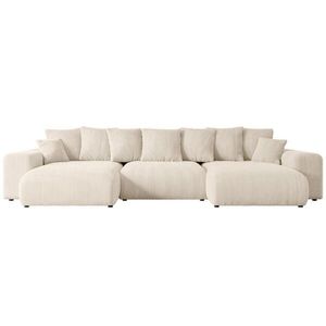 ALTDECOR SEDACÍ SOUPRAVA s funkcí lůžka ESKAR-U – 364 x 176 x 72 cm, béžový manšestr obraz