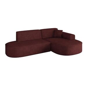 ALTDECOR ROHOVÁ SEDACÍ SOUPRAVA s otomanem vpravo MARI-L1 – 243 x 171 x 79 cm, bordó, velur obraz